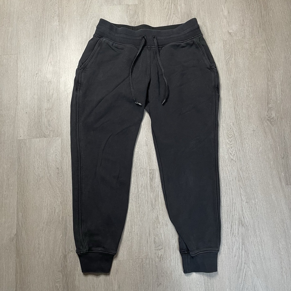 Lululemon Warm Down Joggers Womens 8 Black Mid Rise Lounge Athleisure Workout